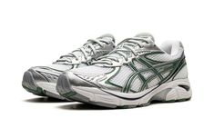 The ASICS GT-2160 “Shamrock Green” is a colorway of the retro-inspired sneaker with green accents.  Inspired by the ASICS GT-2000 that debuted in 2011, the GT-2160 is one of the foremost sneakers in the Y2K-style trend.  The shoe’s upper features a white open mesh construction with metallic silver leather overlays contrasted with Shamrock Green.  ASICS’s Gel cushioning technology is embedded in the heel of the midsole.  Release date: July 7, 2023 Veja Sneakers, Adidas Spezial, Nike Air Max Plus, Air Max Plus, Mystery Box, Jd Sports, Asics Gel, Sneaker Collection, Adidas Samba