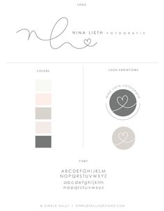 the font and color scheme for an elegant wedding album, with hearts on it's cover