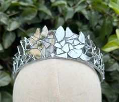 Silver Mirror Tiara, Silver Headpiece, Mirror Crown, Festival Crown! Silver Mirror crown is approximately 3.5-4" years in height and is very reflective with added Swarovski crystals for maximum sparkle!  Edges are sanded to avoid discomfort and it can be made to specifications if needed or other colors, please just ask! Goddess Tiara, Headpiece Halo, Silver Headpiece, Festival Crown, Fantasy Crown, Tiara Silver, Silver Head Piece, Halo Crown, Black Crown