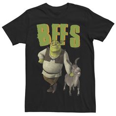 Celebrate the BFFs with this men's Shrek tee. Celebrate the BFFs with this men's Shrek tee. Crewneck Short sleeves FABRIC & CARE Cotton Machine wash Imported Color: Black. Gender: male. Age Group: adult. Pattern: Graphic. Best Friend Shirts Funny Boys, Canine Art, Shrek, Pattern Graphic, Ash Grey, This Man, Fabric Care, Tshirt Print, Short Sleeves