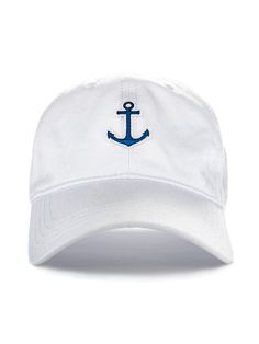 The Original Anchor Hat - 2 Colors | Kiel James Patrick Kiel James Patrick White Beachy Hat With Curved Brim, White Coastal Style Hat For Vacation, White Adjustable Summer Baseball Cap, White Beachy Hat, One Size Fits Most, White Beachy Sun Hat One Size Fits Most, White Coastal Beach Hat, White Beachy Sun Hat With Short Brim, White Beachy Hat, Beachy White Hat