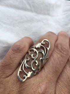 Vintage 1970's 925 Sterlin Silver Flower #jewelry #ring @EtsyMktgTool http://etsy.me/2yQTMsO Silver Vintage Rings For Gift, Vintage Silver Rings For Gifts, Vintage Silver Rings For Gift, Vintage Engraved Sterling Silver Ring In Antique Silver, Ornate Silver Rings For Jewelry Making, Silver Filigree Open Ring For Formal Occasions, Victorian Silver Engraved Rings, Vintage Sterling Silver Filigree Ring, Vintage Silver Engraved Ring As Gift