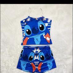 Pajama Set Trendy Water Bottles, Stitch Clothes, 2 Piece Sets, Cute Stitch, Stitch Disney, Cute Fits, Baddie Outfits, 2 Piece Set, Looney Tunes