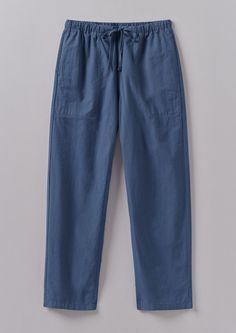 Indigo Cotton Twill Wide Leg Pants | Indigo | TOAST Relaxed Fit Chinos With Cropped Leg And Welt Pockets, Relaxed Fit Cotton Wide Leg Pants With Pockets, Cotton Wide Leg Pants With Pockets And Relaxed Fit, Workwear Cropped Leg Chinos With Pockets, Workwear Chinos With Pockets And Cropped Leg, Cropped Leg Workwear Chinos With Pockets, Cropped Leg Chinos With Pockets For Workwear, Plain Colored Cotton Cropped Pants, Solid Cotton Cropped Leg Pants