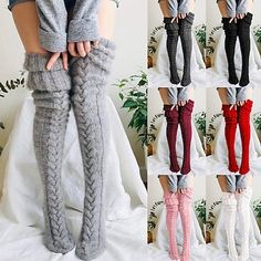 Nice Winter Outfits, Warm Lingerie, Women Christmas Gifts, Winter Stockings, Cable Knit Socks, Woolen Socks, Christmas Lingerie, Cheap Gift, Knit Stockings