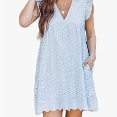 Brand New Never Worn Summer V-Neck Short Skirt Solid Color Dress California Lace Dress Romper. Romper Under Makes Its Comfy To Wear! High School Prom Dress, Casual Summer Rompers, Ripped Denim Shorts, Casual Rompers, Solid Color Dress, Color Dress, Lace Hem, Lace Romper, Ripped Denim