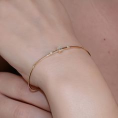 "Solid Gold Diamond, Diamond Bracelet, Bar Baguette Bracelet Diamond, High Quality Bracelet,Valentine's Day Gif, Only You Item Details * Made to Order * Gold KT: 14K or 18K * Custom Gold Color: Rose Gold, Yellow Gold, White Gold * Baguette diamond:3 pcs 2mm * Round Diamond: 8 pcs.    * Total CTW: 0.10 ctw * Diamond Color-Clarity: E Color SI Clarity If you have any additional questions about this bracelet, just hit the \"Message \" button and we will get back to you within a few hours. ★ ★ ★ Each Fine Jewelry Bangle With Baguette Diamonds For Gift, 14k Gold Baguette Diamond Bracelets, Gift Yellow Gold Diamond Bracelet With Baguette Diamonds, Gold Bracelet With Baguette Diamonds As Gift, Rose Gold Baguette Diamond Bracelet As A Gift, Rose Gold Bracelet With Baguette Diamonds As Gift, Gold Bracelet With Baguette Diamonds For Gift, Minimal Gold Bracelet, Baguette Bracelet