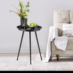 a small table with some fruit on it