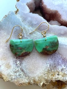 All done in gold filled these beautiful earrings are OOAK! Dangle length is 32mm  Gorgeous genuine green chrysoprase 💜 Light weight and comfortable in the ear. Gold filled metal and ear wire. Luxury Vintage Chrysoprase Jewelry, Round Chrysoprase Earrings Gift, Gold Chrysoprase Earrings As A Gift, Gold Chrysoprase Earrings For Gift, Statement Earrings Gold, Gold Statement Earrings, Bag Icon, Earrings Drop, Gold Drop Earrings