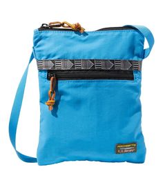 a small blue bag with a zipper on it