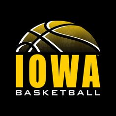 the iowa basketball logo on a black background