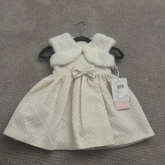 Beautiful Formal Baby Dress. Comes With Bolero. Can Be Worn Without Bolero. Lined And Comes With Bloomers To Match. Tags Attached. Brand New! Purchased From Nordstrom Fitted Winter Baptism Dress, Winter Baptism Fitted Dress, Cute Sleeveless Winter Dress, White Winter Dress For Dress-up Occasions, White Cotton Winter Dress, White Sleeveless Winter Dress, Cute Cream Winter Dress, Formal Baby Dress, Colorful Dresses Formal