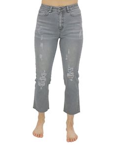 Gray Mel’s Fave Distressed Cropped Straight Leg Colored Denim | Gray Cropped Straight Leg Jeans Ready to meet your new favorite spring jean?! Introducing the new Grey Mel's Fave Distressed Straight Leg Cropped Denim! Designed with your comfort in mind, and a personal favorite of our owner Melissa, these cropped straight leg jeans are the ultimate sunny day wardrobe essential. With a fit that flatters every shape and a feel that's oh-so-comfortable, you'll never want to take them off! Why you’ll Cropped Straight Leg Jeans, Spring Jeans, Grace And Lace, Straight Leg Denim, Colored Denim, Cropped Denim, Life Size, Casual Fits, Cropped Jeans