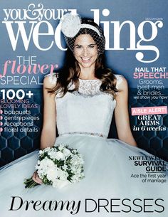 a magazine cover with a woman in a wedding dress