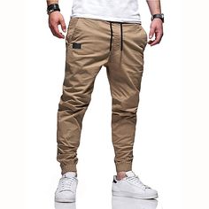 Season:Spring  Summer; Fabric:50% Cotton; Gender:Men's; Style:Sports,Casual,Stylish; Elasticity:Micro-elastic; Occasion:Streetwear,Outdoor,Casual,Daily,Holiday; Fit Type:Regular Fit; Function:Comfort,Breathable; Waistline:Mid Waist; Pattern:Patchwork; Design:Elastic Waist,Drawstring,Pocket; Pants Type:Jogger Pants,Casual Pants,Trousers; Fly Type:Elasticity,Drawstring; Front page:FF; Listing Date:03/16/2023; Production mode:External procurement; Hips:; Length:; Waist: Sports Fashion Men, Carrot Pants, Mid Waist Pants, Men Pants, Mini Robes, Cooler Look, Mens Pants Fashion, Mens Cargo, Casual Sporty