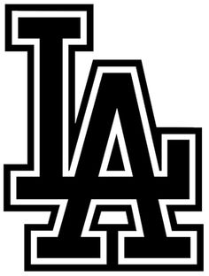 the los angeles lakers logo is shown in black and white, with letters that appear to be