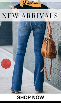 Christina High Rise Button Up Pocketed Flare Jeans Buttoned Jeans For Everyday Fall Wear, Everyday Button Jeans For Fall, Solid Color Fall Jeans With Button Closure, Trendy Solid Jeans With Button Closure, Trendy Workwear Jeans, Denim Fashion, Fashion Games, Flare Jeans, Ankle Length