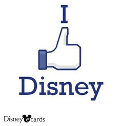 the thumbs up sign for disney is shown in blue and white, with the word i like