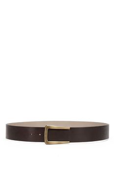 The semi-polished, natural grain of the leather is enhanced by a finish that gives the accessory a worn effect. Leather lining Belt height approx. 1.57" Brown Business Belt With Brass Buckle, Business Belt With Brass Buckle In Bridle Leather, Formal Brown Belts And Suspenders With Brass Buckle, Modern Brown Belt With Brass Buckle, Classic Formal Belt With Brass Buckle, Elegant Business Belts With Brass Buckle, Formal Bridle Leather Belt With Smooth Grain, Formal Bridle Leather Belt, Brown Belt With Rectangular Buckle For Business