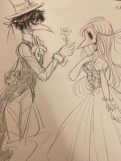 a drawing of two people dressed up as alice and the mad tea party princesses