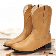 Category:Boots; Upper Materials:PU; Lining Materials:PU; Season:Fall; Gender:Men's; Toe Shape:Round Toe; Style:Classic,Vintage,Casual,British; Boot Shaft:Mid-Calf Boots; Outsole Materials:Rubber; Occasion:Outdoor; Closure Type:Loafer; Pattern:Solid Colored; Shipping Weight:1.0; Listing Date:01/11/2023; 2024 Trends:Cowboy Boots,Biker boots; Foot Length:null; Size chart date source:Provided by Supplier.; US Size:null; UK Size:14.5 Boots Biker, Mens Boots Online, 2024 Trends, Boys Boots, Cow Boy, Biker Boots, Vintage Casual, Western Cowboy Boots, Style Classique