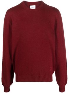 blood red cashmere crew neck long sleeves straight hem Red Crew Neck Sweater With Ribbed Cuffs, Red Cashmere Sweater With Fine Knit, Classic Red Fine Knit Sweater, Red Fine Knit Wool Sweater, Red Cashmere Sweater For Fall, Classic Red Crew Neck Sweater, Classic Red Crew Neck Sweatshirt, Red Fine Knit Crew Neck Sweater, Classic Red Long Sleeve Sweater