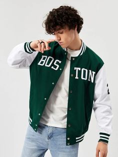 Baseball Jacket Outfit, University Outfit, Men Jackets, Varsity Jacket Men