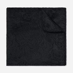 Add the Designer Paisley Black Pocket Square to your wardrobe today. | Men's Tie Bar: Designer Paisley Pocket Square - One Size, In Black, Silk Black Pocket Square, Silk Pocket Square, Men's Tie, Tie Bar, Pocket Squares, Black Silk, Pocket Square, Paisley, Bar