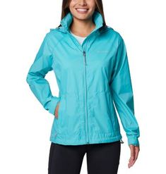 Packable coverage for unpredictable drizzles. This water-repellent jacket is an essential outer shell that seals out light rain and packs down into its own pocket. Omni-Shield repels moisture and resists stains by preventing liquids from absorbing into fast-drying yarns, so you stay clean and dry in damp, messy conditions Attached, adjustable hood seals out the elements when cinched Pull up the hood when its rainy and windy, or stow it away when you dont need it Zippered hand pockets secure valu Lightweight Waterproof Functional Windbreaker, Casual Lightweight Waterproof Windbreaker, Lightweight Waterproof Nylon Windbreaker, Waterproof Lightweight Nylon Windbreaker, Sporty Nylon Windbreaker For Rainy Weather, Sporty Nylon Raincoat For Travel, Rainy Season Nylon Windbreaker, Nylon Windbreaker For Rainy Season, Functional Windbreaker For Rainy Season Travel