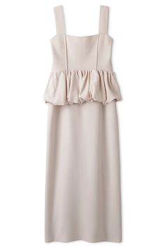 Peplum Top and Skirt Set – SNIDEL Chic Midi Skirt Dress With Ruffles, Elegant Ruffled Pencil Skirt, Feminine Midi Skirt Dress For Work, Feminine Midi Workwear Dress, Feminine Workwear Midi Dress, Elegant Beige Ruffled Skirt, Elegant Beige Dress With Relaxed Fit, Chic Beige Dress With Relaxed Skirt, Peplum Top And Skirt