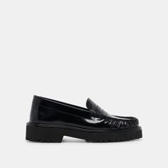 Chunky, edgy, cool. MAXWELL’s classic loafer silhouette is elevated by an oversized, toothy sole and pleated stitching detail. Stye her with socks and minis or your go-to denim.  Leather Upper Synthetic Outsole Leather Lining Synthetic Sock 1.2" Heel Height 0.8" Platform Height Imported Black Casual Platform Loafers With Vibram Sole, Casual Black Platform Loafers With Vibram Sole, Classic Black Platform Loafers With Vibram Sole, Black Vibram Sole Platform Loafers For Business, Black Business Platform Loafers With Vibram Sole, Classic Black Platform Loafers With Lug Sole, Modern Black Platform Loafers With Lug Sole, Black Loafers With Vibram Sole For Work, Modern Black Loafers With Vibram Sole