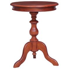 a small wooden table with an oval top