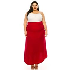 Product Description: Plus size, Solid, high waisted, A-line, midi skirt with elastic waist. Suitable for stay at home, office, party, homecoming, dancing, wedding, evening and other occasions anytime you want to feel your best! Approx Length: 39 in from waist to hem. Waist: 31 in Model is wearing a size XL Size Chart(Inches) / MSK01607 1XL => Length: 39 / Waist: 30-32 2XL => Length: 39.5 / Waist: 32-34 3XL => Length: 40 / Waist: 34-36 Color: Red.  Gender: female.  Age Group: adult. Dancing Wedding, Long Skirt Casual, Missy Dresses, Moa Collection, Bodycon Midi Skirt, Midi Flare Skirt, Graphic Tee Dress, Draped Skirt, Long Maxi Skirts