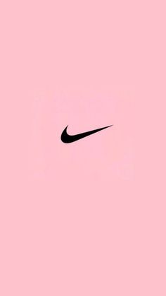 a black nike logo on a pink background