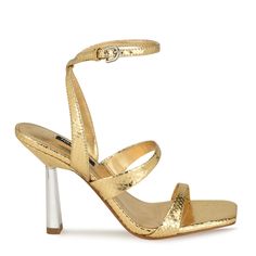 Kiya Ankle Strap Sandals Gold Snake, Perfect Wardrobe, Dress Sandals, Sky High, Ankle Strap Sandals, Strap Sandals, Nine West, Wardrobe Staples, Ankle Strap