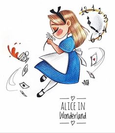 a drawing of alice in wonderland