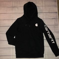 Carhartt (Spring 2020) Hooded Sweatshirt Size: Small, Can Fit Extra Small Or Small Medium (4-6) Unisex Soft, Thick And So Comfortable 55% Cotton And 45% Polyester Sat In Storage Preloved/Nwot No Flaws Comfy Hoodie Pocket And An Extra Pocket Inside The Pocket! Originally $50 Carhartt Black Hoodie, Womens Carhartt Hoodie, Carhartt Hoodies, Black Carhartt Hoodie, Carhartt Sweater, Peach Hoodie, Carhartt Sweatshirts, Hoodie Pocket, Carhartt Hoodie