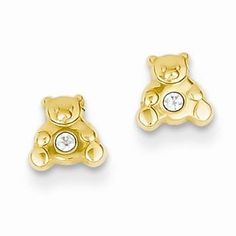 Metal: 14k Yellow GoldLength:6 mmWidth:6 mmFree U.S. Shipping for orders over $99 Protected by our 30-Day Risk Free Returns! Sitting Bear, Kids Earrings, Cubic Zirconia Earrings, Zirconia Earrings, Cz Earrings, Bear Design, Gold Polish, Girls Earrings, Fine Jewelry Gift