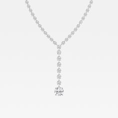 Badgley Mischka 16 1/2 ctw Round Lab Grown Diamond Lariat Tennis Necklace 14K White Gold, FG, SI1 Grown Brilliance, White Gold Chains, Fancy Diamonds, Tennis Necklace, Perfect Engagement Ring, Badgley Mischka, Cute Jewelry, Rose Cut, Every Woman