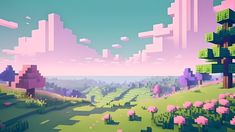 an image of a landscape that looks like pixel art