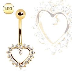 14Kt. Gold Navel Ring with Heart Item No. NYG017 Gold Belly Button Rings, Ring With Heart, Novelty Jewelry, Gold Belly Ring, Belly Button Jewelry, Navel Jewelry, Belly Jewelry, Navel Ring, Heart Fashion