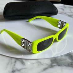 Brand New Balenciaga Bb0096s Sunglasses In Neon Yellow <3 Unisex, For Men Or Women. Silver Hardware. Newest Season Release, Colorway Was Just Released! Made In Italy. Come In A Logo-Embossed Hard Case With Cleaning Cloth. Retail Price 450! Designer Anti-reflective Sunglasses For Summer, Luxury Yellow Sunglasses With Mirrored Lenses, Luxury Yellow Mirrored Lens Sunglasses, Orange Balenciaga, Luxury Yellow Mirrored Sunglasses, Yellow Balenciaga, Balenciaga Sunglasses Aesthetic, Balenciaga Led Sunglasses, Balenciaga Sunglasses Women 2022