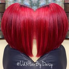 Pravana Color & A-line Cut! Bright Red Bob Hair, Red Long Bob Hairstyles, Summer Short Hair, Short Colored Hair, Cleaning Nails, Rose Gold Hair Brunette, Red Bob Hair, Multicolor Hair, Red Hair Looks