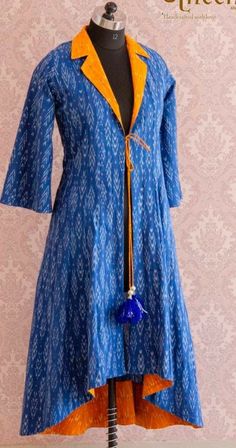 Stylish Kurtis Design, Ikat Dress, Designer Kurti Patterns, Simple Kurti Designs, Kurti Designs Latest, Long Kurti Designs, Kurta Neck Design, Cotton Kurti Designs, Dress Neck Designs