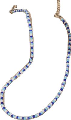 Casual Blue Beaded Necklaces With Large Beads, Casual Blue Beaded Necklace With Large Beads, Casual Blue Necklace With Large Beads, Casual Large Blue Beads, Casual Blue Beaded Chain, Casual Blue Letter Beads Necklace, Casual Blue Beaded Necklaces, Casual Blue Beaded Chain Necklace, Casual Blue Necklace With Tiny Beads