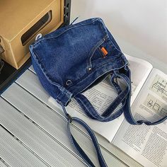 Handbag Shoulder Crossbody Bag. Style: Street Trend Type: Portable, Shoulder, Crossbody Opening method: Magnetic clasp Hardness: Soft Material: Denim Shoulder straps: adjustable Size: 24*10*19cm Width 24cm Height 19cm Thickness 10cm Material Denim Outfit Ideas Vintage, Street Trends, Backpack Storage, Mobile Phone Bag, Denim Bag, Tote Handbag, Bag Style, Types Of Bag, Magnetic Clasp