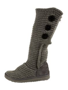 UGG Knee-High BootsGreyRound-ToesButton Closure at SidesDesigner Fit: This designer typically runs true to size. Ugg Snow Boots, Ugg Boots Sale, Uggs For Cheap, Ugg Boots Cheap, Ugg Boots Outlets, Gray Boots, Ugg Winter Boots, Ugg Bailey Button, Ugg Bailey