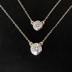 1 Carat or 1/2 Carat Diamond Solitaire Necklace by classicdesigns Kelly Ripa, Solitaire Necklace, Diamond Solitaire Necklace, Solitaire Necklaces, Bezel Pendant, Wire Wrapped Necklace, Layering Necklace, Rough Diamond, 2 Carat