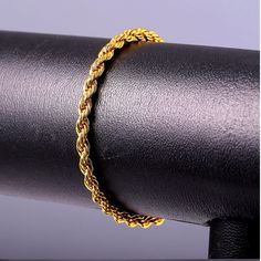 Brand New 18k Gold Plated Gold Color Stainless Steel Rope Bracelets 3mm 21cm Men Jewelry Hand Chain Bracelet Will Not Tarnish Or Fade. Bracelet Length 8.3” Width 3mm Stamp 18kgp Gold Rope Bracelet, Rope Bracelet Men, Diy Bangle Bracelets, Rope Bracelets, Hand Chain Bracelet, Jewelry Hand, Bracelet Men, Unisex Bracelets, Men Jewelry