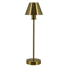 a brass colored floor lamp on a white background